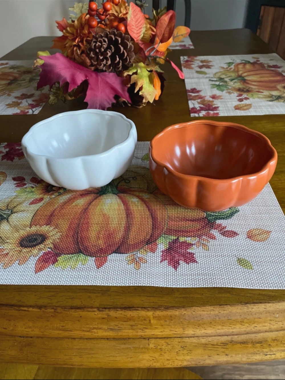 Festive Pumpkin Ceramic Bowls